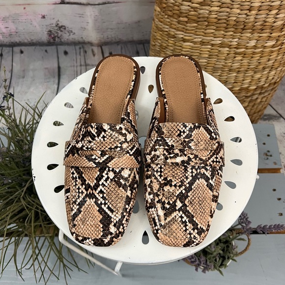 ASOS Design Majestic Mule Loafer in Natural Snake Women’s 10 - Picture 2 of 7